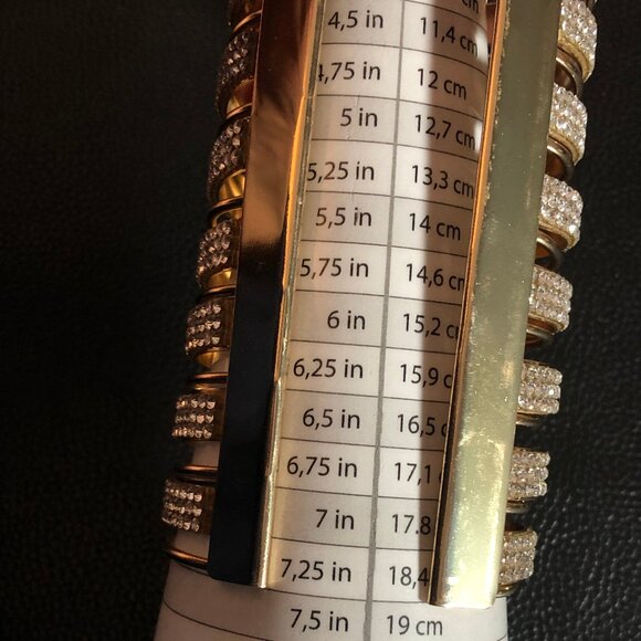 Gold Crystal Rhinestone Statement Bracelet Arm Cuff COSPLAY Nightclub 4.5" Long - Picture 7 of 9